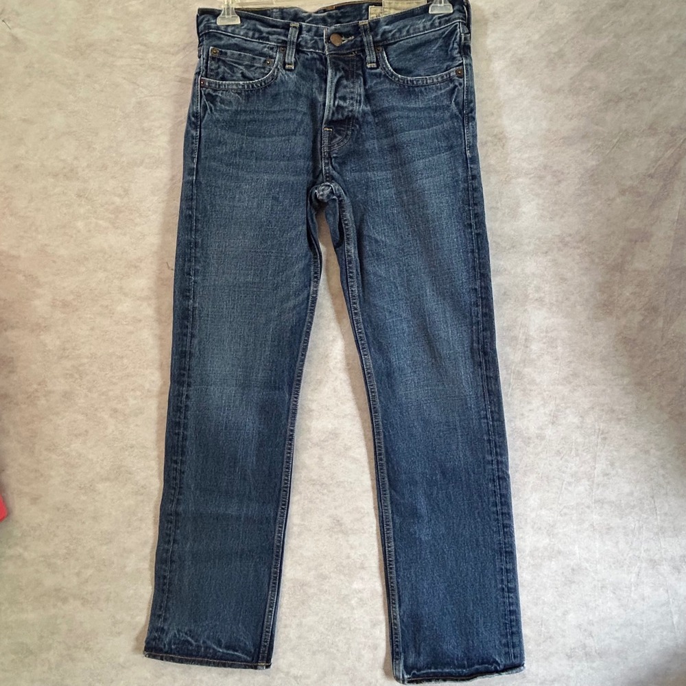 Hollister Mens Straight Leg Jeans Blue Medium Wash Button Fly 30x32